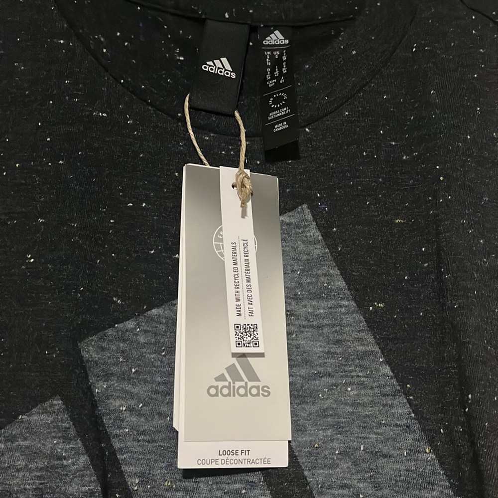 Adidas Sport Loose Fit Tank Top Black Charcoal Womens Size XS NEW - Picture 3 of 4